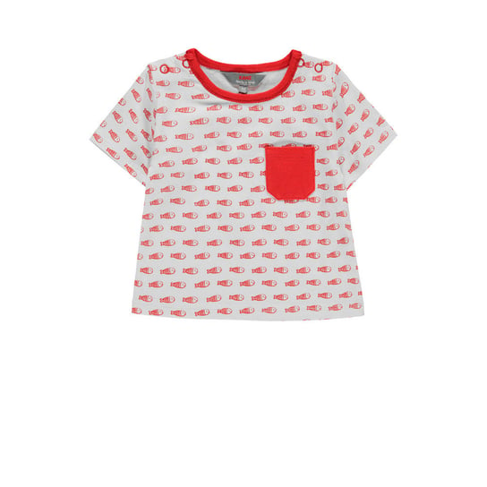 Dziecięca bluzka z krótkim rękawem, czerwony, rozmiar 68 Kanz