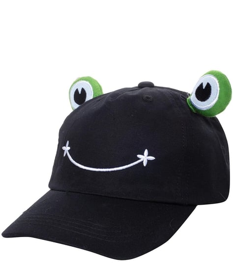 Dziecięca czapka z daszkiem ozdobiona haftem i oczami żaby Agrafka