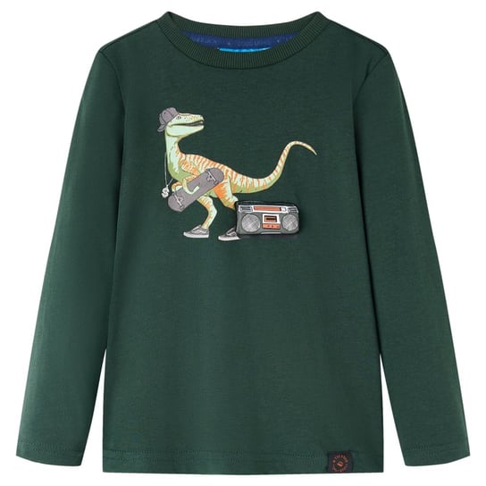 Dziecięca koszulka dinozaur 128 ciemnozielona / AAALOE Inna marka