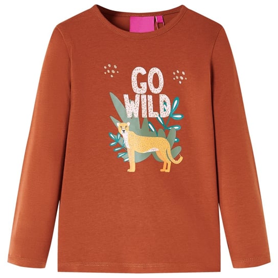Dziecięca koszulka Go Wild 104 (3-4 lata) - koniak Zakito Europe
