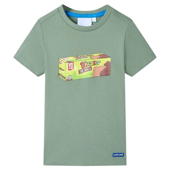 Dziecięca koszulka khaki z nadrukiem przekąsek, ro Inna marka