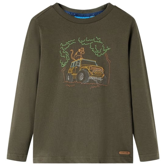 Dziecięca koszulka khaki z samochodem terenowym 14 Zakito Europe
