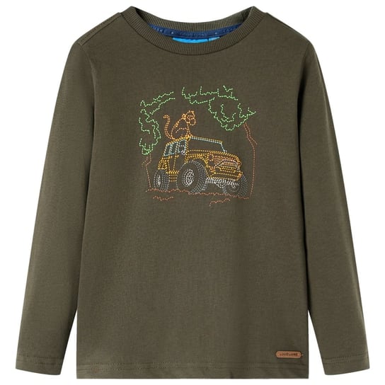 Dziecięca koszulka khaki z samochodem terenowym - Zakito Europe