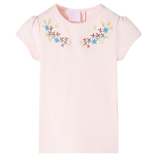 Dziecięca koszulka kwiaty, 140, różowa, bawełna/el Inna marka
