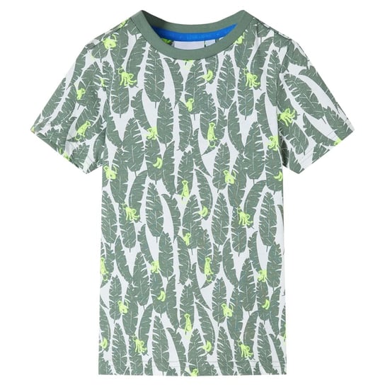 Dziecięca koszulka liście, 100% bawełna, ecru/blus / AAALOE Inna marka