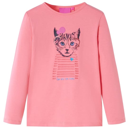 Dziecięca koszulka longsleeve różowy kot 140 (9-10 Zakito Europe