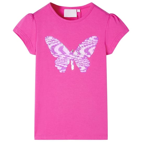 Dziecięca koszulka motyl cekiny 92 różowa 18-24m-7 Zakito Europe