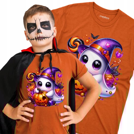 Dziecięca Koszulka na Halloween t-shirt z Duszek z Dynią na PREZENT Meeboo