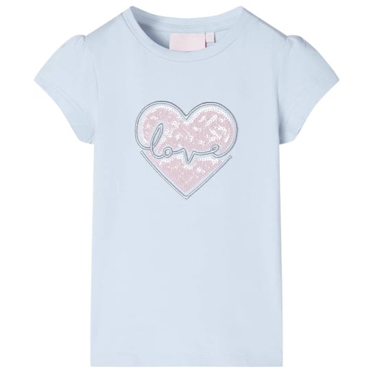 Dziecięca koszulka serce cekiny jasnoniebieska 140 / AAALOE Inna marka