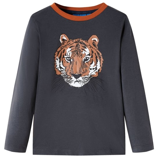Dziecięca koszulka tygrys 104, antracyt, długie rę / AAALOE Inna marka