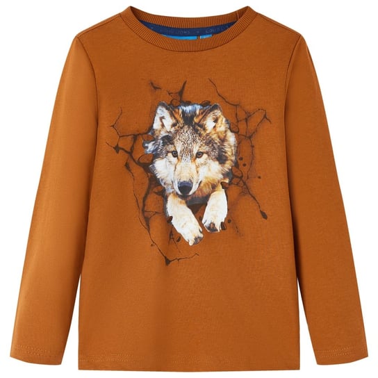 Dziecięca koszulka wilk 100% bawełna koniak 104 (3 Zakito Europe