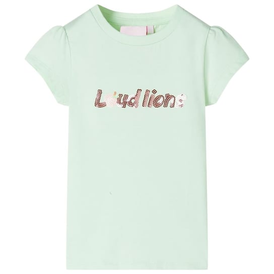 Dziecięca koszulka z cekinami, 104, zielona, baweł Zakito Europe
