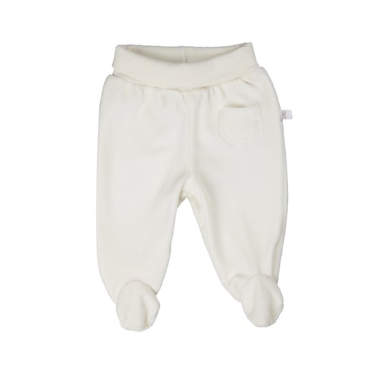 Dziecięce spodnie dresowe z zakrytą stópką, biały, rozmiar 50 Kanz