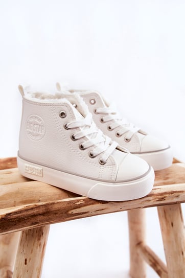 Dziecięce Wysokie Trampki Na Suwak Big Star KK374227 Białe-32 Big Star