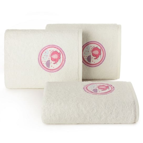 Dziecięcy ręcznik bawełniany z aplikacją kremowy BABY 70x140 Eurofirany