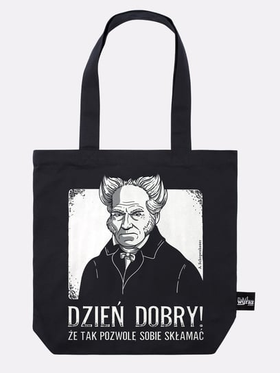 DZIEŃ DOBRY / SCHOPENHAUER / torba bawełniana / czarna Nadwyraz.com