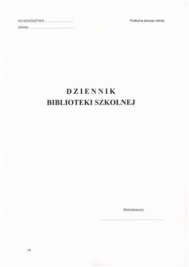 DZIENNIK BIBLIOTEKI SZKOLNEJ A4 BIBLIOTEKA Typograf