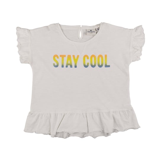 Dziewczęca biała bluzka z nadrukiem Stay Cool Tom Tailor