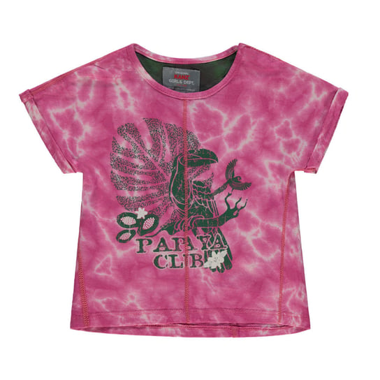 Dziewczęca koszulka z krótkim rękawem, różowy, rozmiar 116 Kanz