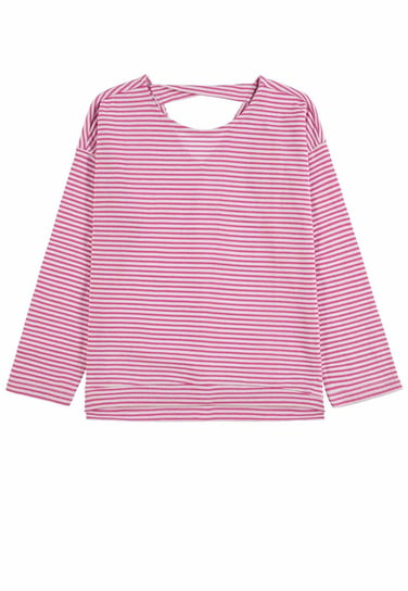 Dziewczęca różowa bluzka w paski marki Tom Tailor Tom Tailor