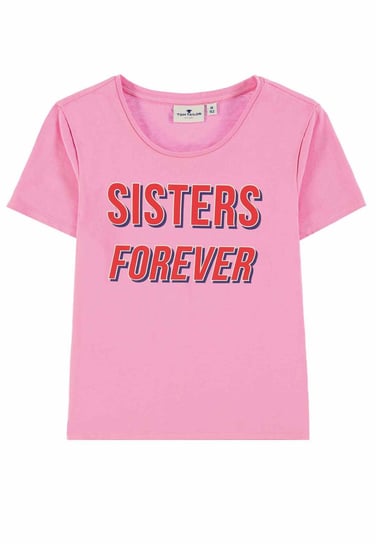 Dziewczęcy różowy T-shirt z nadrukiem Tom Tailor