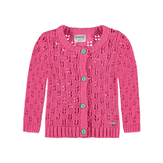 Dziewczęcy sweter rozpinany, różowy, rozmiar 62 Kanz