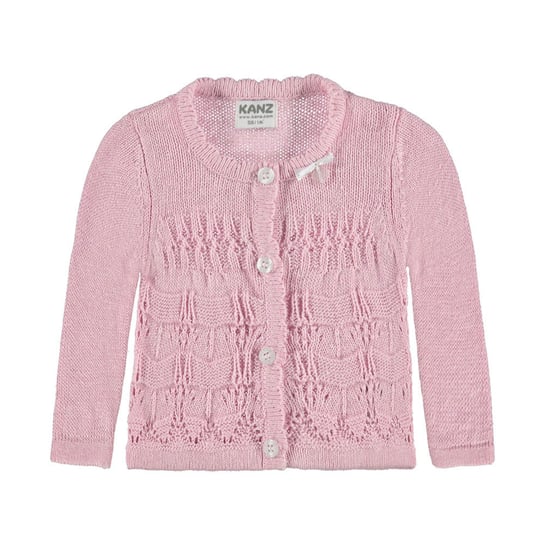 Dziewczęcy sweter rozpinany, różowy, rozmiar 80 Kanz
