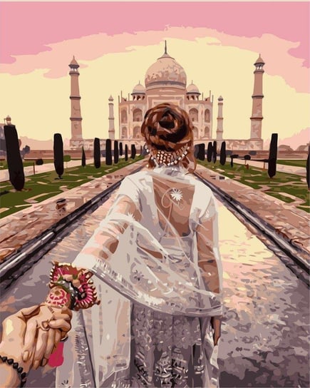 Dziewczyna Prowadzi Go Za Rękę - Taj Mahal artnapi