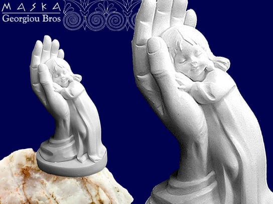 Dziewczynka na dłoni -alabaster grecki/MASKA MASKA