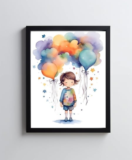 Dziewczynka z balonikami - 30x40 cm - Bez ramy Harmony Posters