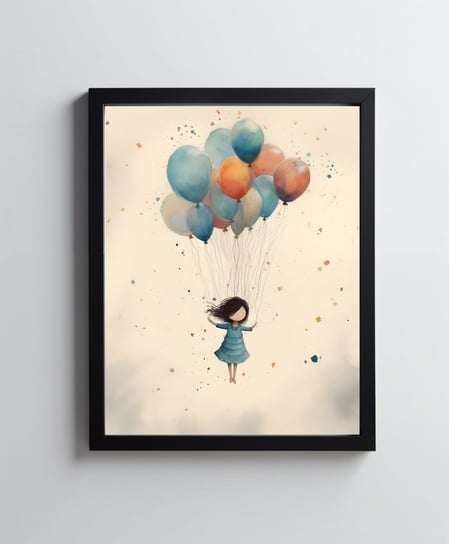 Dziewczynka z balonikami - 50x70 cm - Bez ramy Harmony Posters