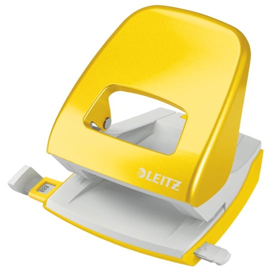 Dziurkacz duży metalowy Leitz, żółty, 10 lat gwarancji, 30 kartek Esselte