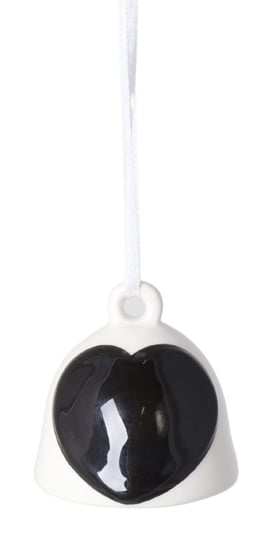 Dzwoneczek Ceramiczny Biały Z Czarnym Sercem Display Ewax