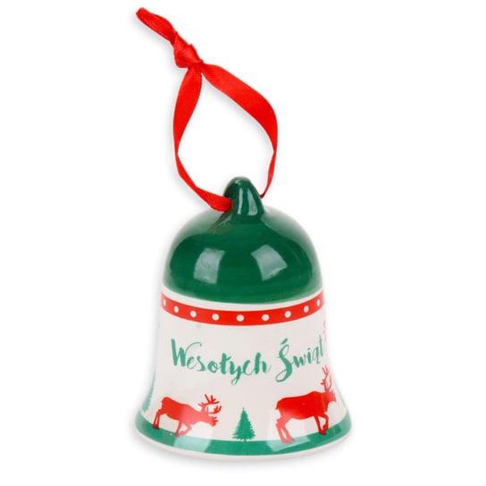 Dzwonek ceramiczny, Wesołych Świąt, Zielony Jawi