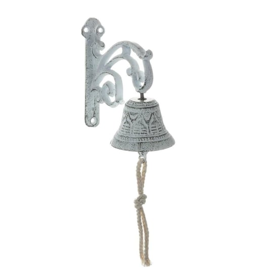 Dzwonek żeliwny Chanson, biały, 7,5x15x14 cm Dekoria