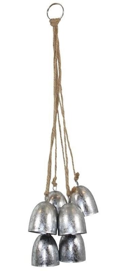 Dzwonki na sznurku, srebrne, 10x10x30 cm Pigmejka
