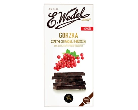 E.Wedel, czekolada gorzka Premium z cząstkami czerwonej porzeczki, 100 g E. Wedel