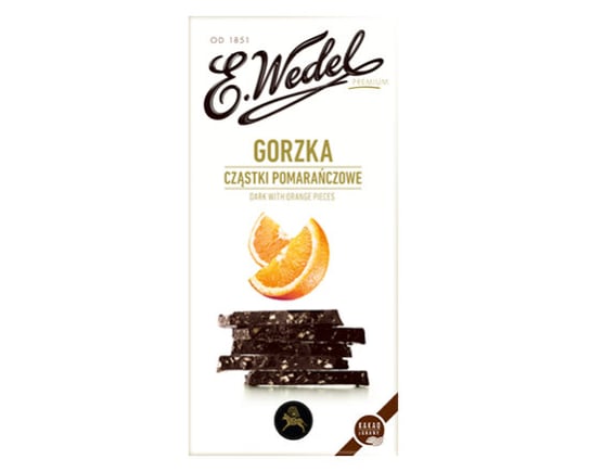 E.Wedel, czekolada gorzka Premium z cząstkami pomarańczy, 100 g E. Wedel
