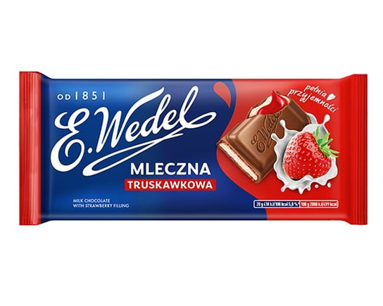 E.Wedel, czekolada mleczna z nadzieniem truskawkowym, 100 g E. Wedel
