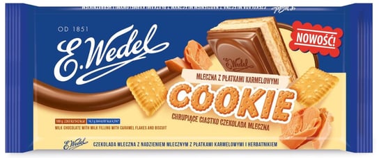 E.Wedel, czekolada mleczna z płatkami karmelowymi Cookie, 290g Wedel