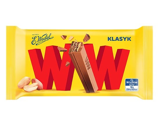 E.Wedel, wafelek WW z nadzieniem orzechowym w mlecznej czekoladzie, 47 g E. Wedel