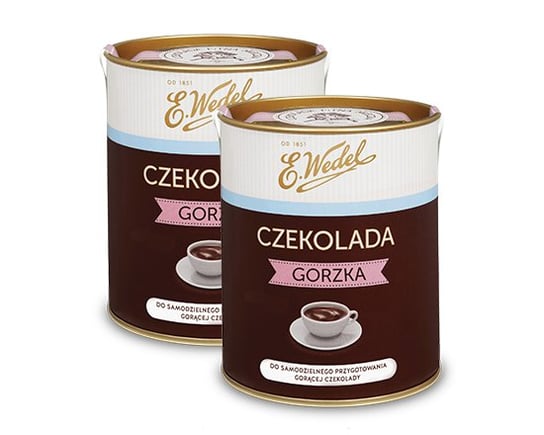 E.Wedel Zestaw 2 x Czekolada gorzka do samodzielnego przygotowania gorącej czekolady 200 g E. Wedel