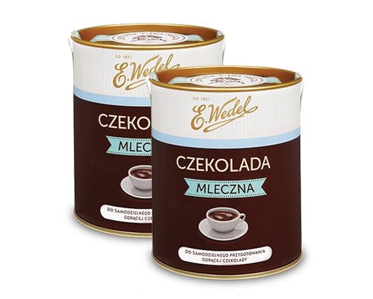 E.Wedel Zestaw 2 x Czekolada mleczna do samodzielnego przygotowania gorącej czekolady 200 g E. Wedel