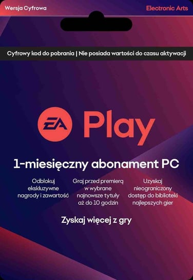 EA Play - 1-miesięczny abonament PC - kod Electonic Arts Polska