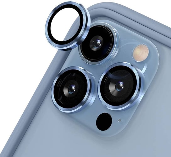 Eagle Eye Lens szkło + metalowa ramka na tylną kamerę aparat do iPhone 13 mini/13 (1 szt.) (Blue) Ex pro