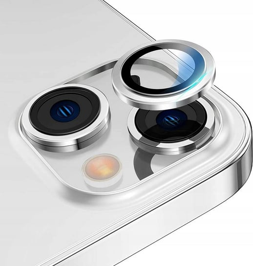 Eagle Eye Lens szkło + metalowa ramka na tylną kamerę aparat do iPhone 14/14 Plus (1 szt.) (Silver) Ex pro