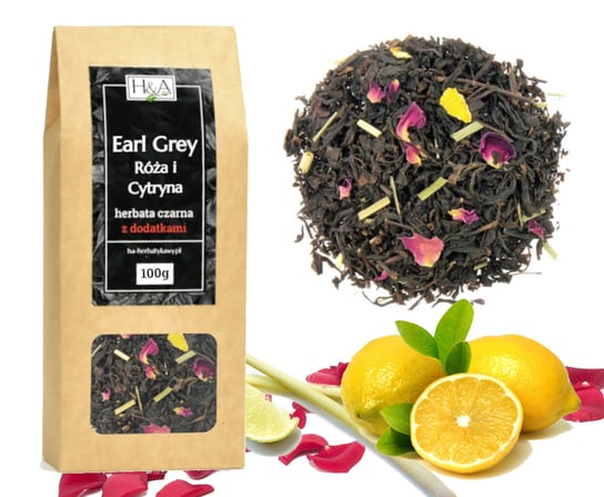 Earl Grey Róża i Cytryna herbata smakowa czarna 100g Herbaty Szlachetne