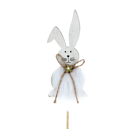 Easter, Dekoracja, królik na patyku, biała Empik