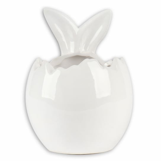 Easter Time, Doniczka, jajo z uszami, biała, 15,5 cm Empik