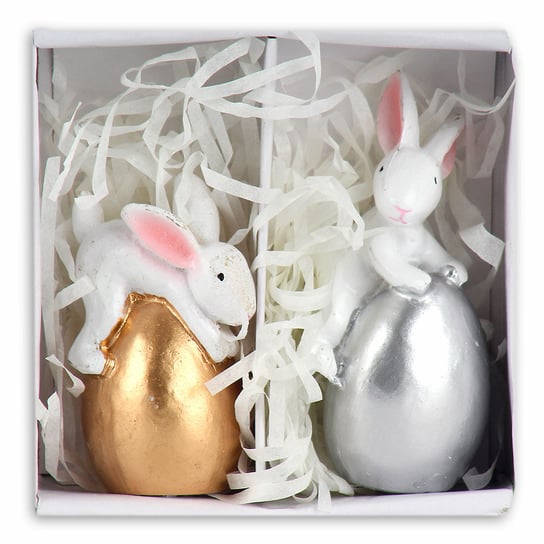 Easter Time, Króliczek na jajku, figurki dekoracyjne, zestaw, 2 szt. Empik